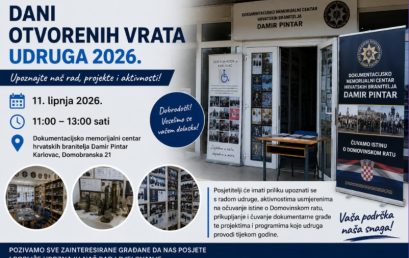 Dokumentacijsko memorijalni centar hrvatskih branitelja Damir Pintar sudjelovao u Danima otvorenih vrata udruga 2026.